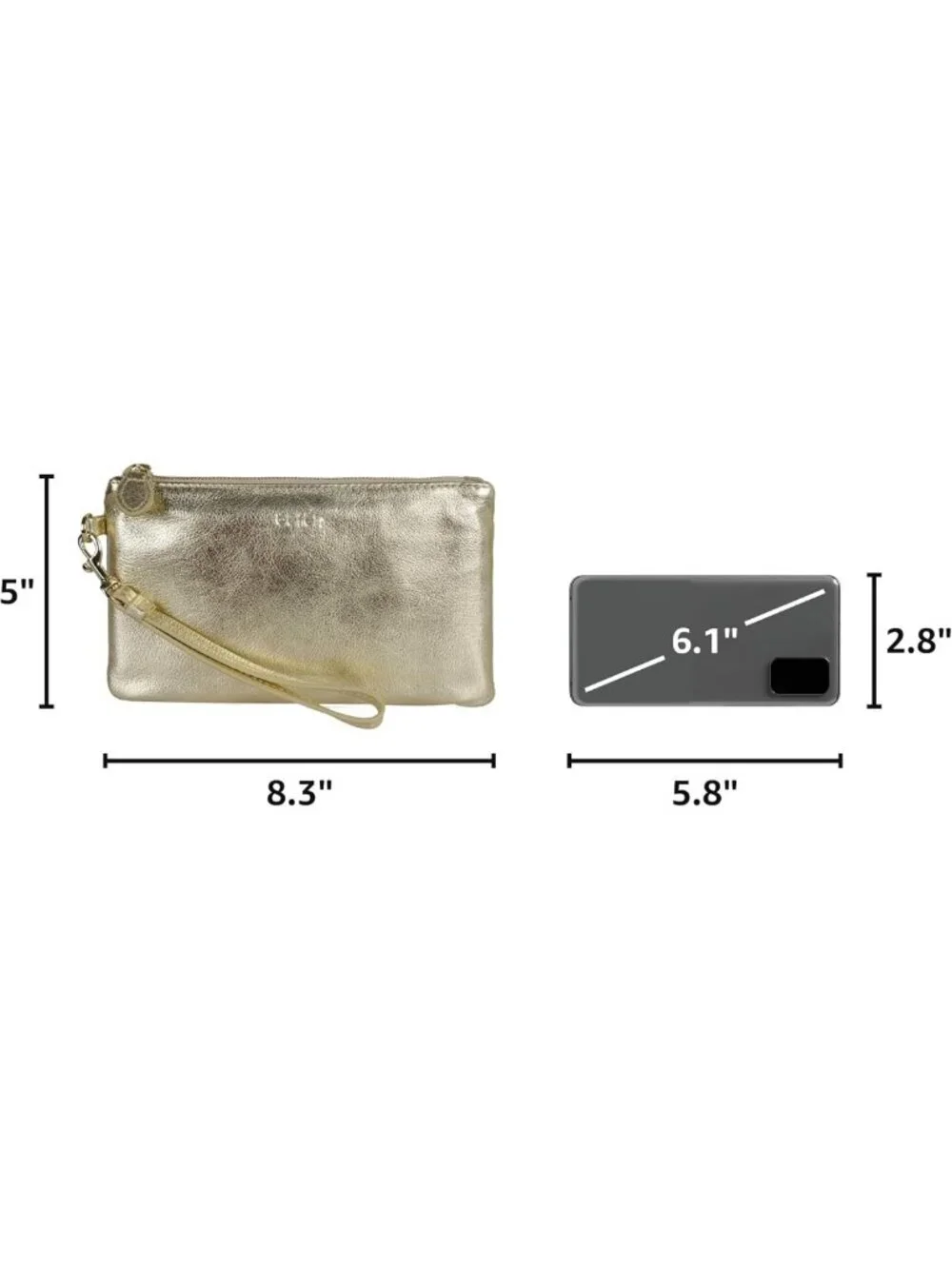 Genuine Leather RFID Blocking Wristlet Clutch Cell Phone Wallet for Women